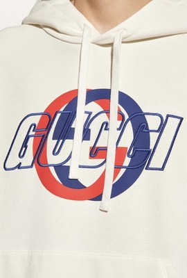 NEW Gucci Logo Hoodie White Red Blue Circle Logo Pullover