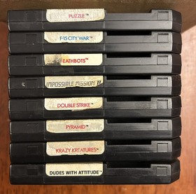 Lote de 8 juegos NES Nintendo AVE Deathbots Double Strike Impossible Mission Krazy F15