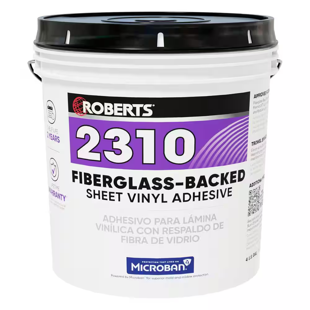 4 Gal. (16 Qt.) 24 Hour Dry Time Fiberglass-Backed Sheet Vinyl Floor Adhesive in