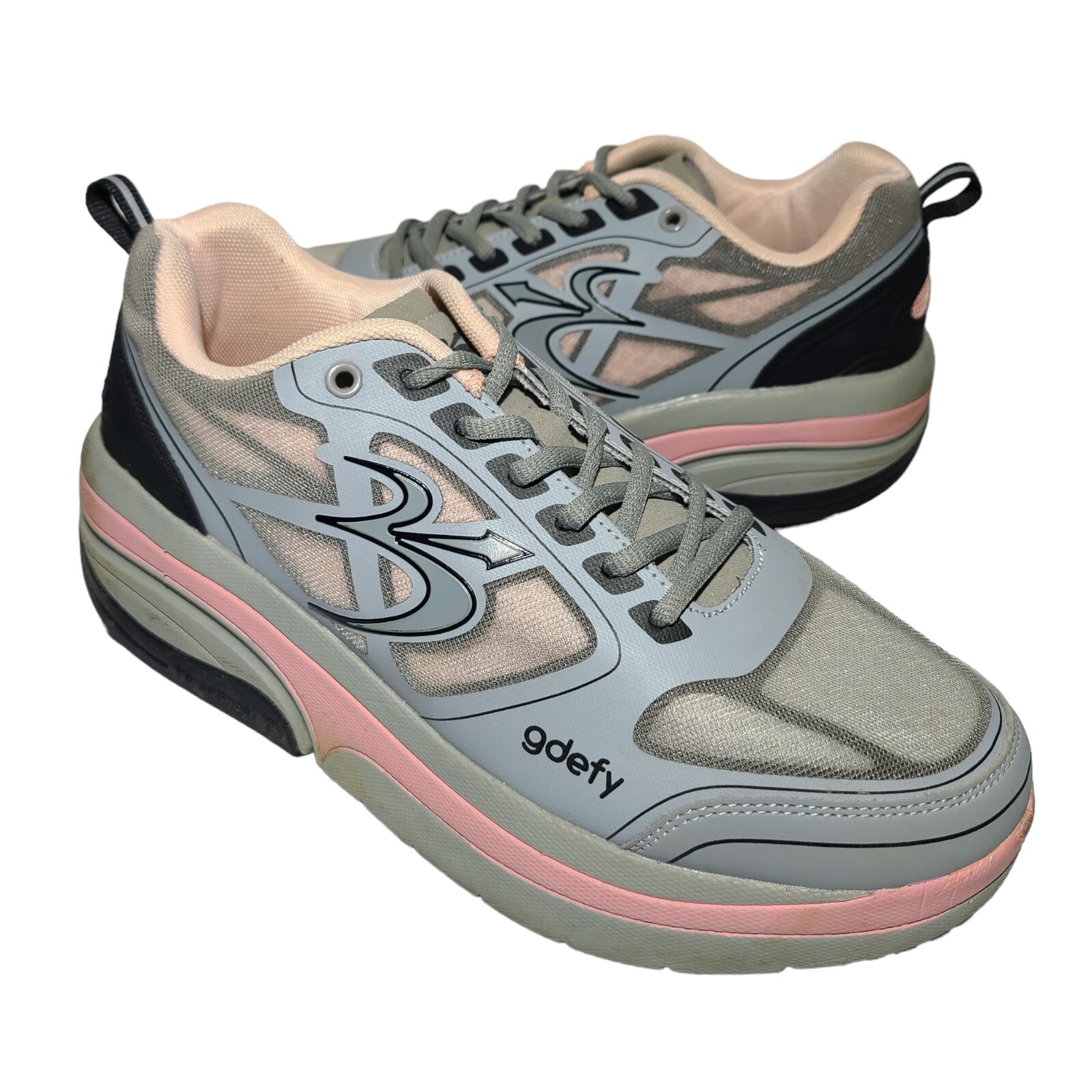 Gravity Defyer Gdefy Shoes Womens Size 10 Ion Athletic Gray Lace Up