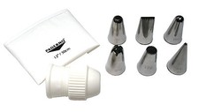 Paderno Nozzles 6 Pieces Piping Bag 30 cm Adapter