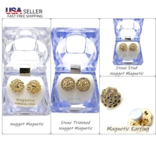 Hip Hop Cookie Nugget Textured Magnetic Stud Earring No Piercing Required XE1276