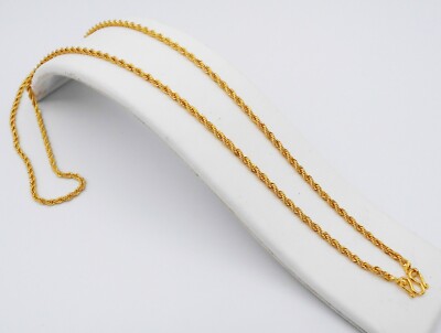 Rope Chain 22K 23K 24K Thai Baht Gold Filled Yellow GP Necklace