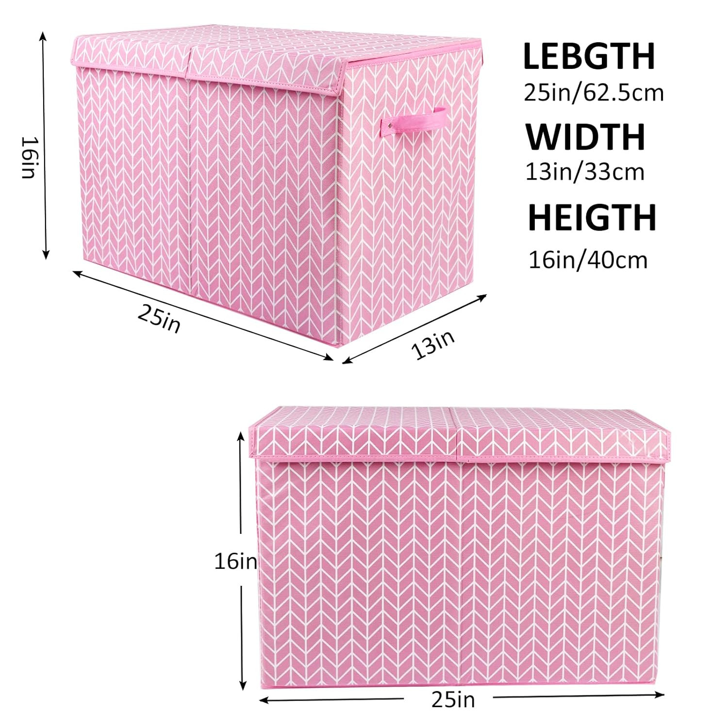 Large Toy Storage Box Chest for Girls Kids, Sturdy Toy Box Bin Organizer Baskets
