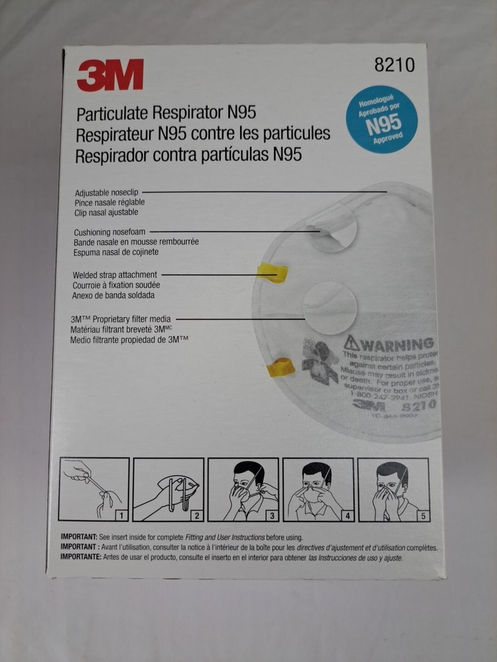 3M Particulate Respirator N95 8210 20 Disposable Mask Paint Prep Auto