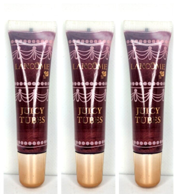 3 Lancome JUICY TUBES ULTRA SHINY LIP GLOSS Creme De Cassis 0.5 oz Each