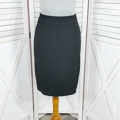 White House Black Market Skirt Women Size Black Pencil Pleat