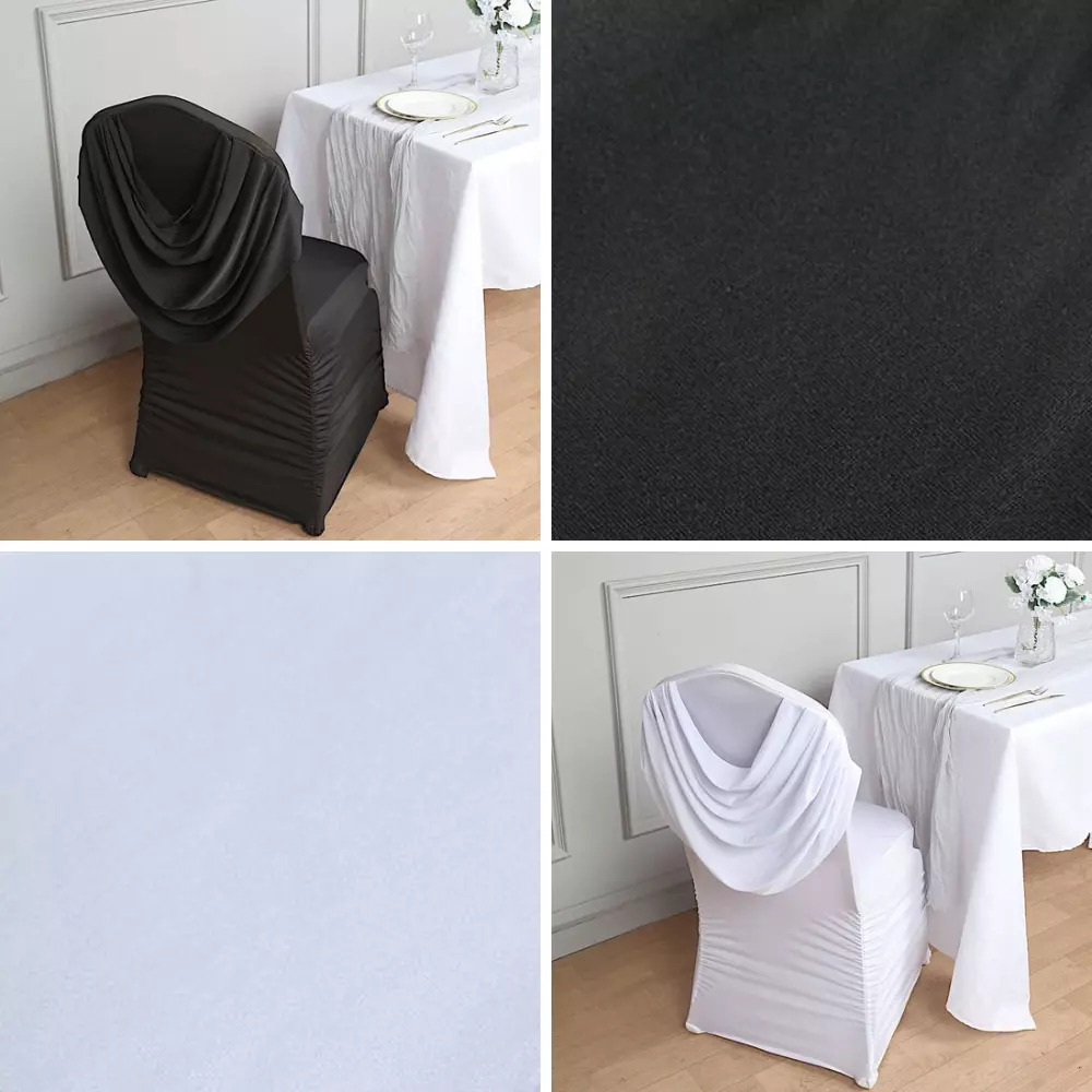 Ruched Swag Back Premium Spandex Stretchable Banquet Chair Cover