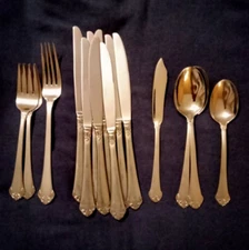 15 piece stainless lot PRINCETON 2004 Oneida frosted with forks spoons knife