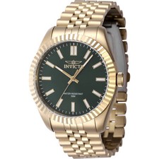 Invicta Men's Watch Specialty Green Dial Yellow Gold Steel Bracelet Quartz 47489