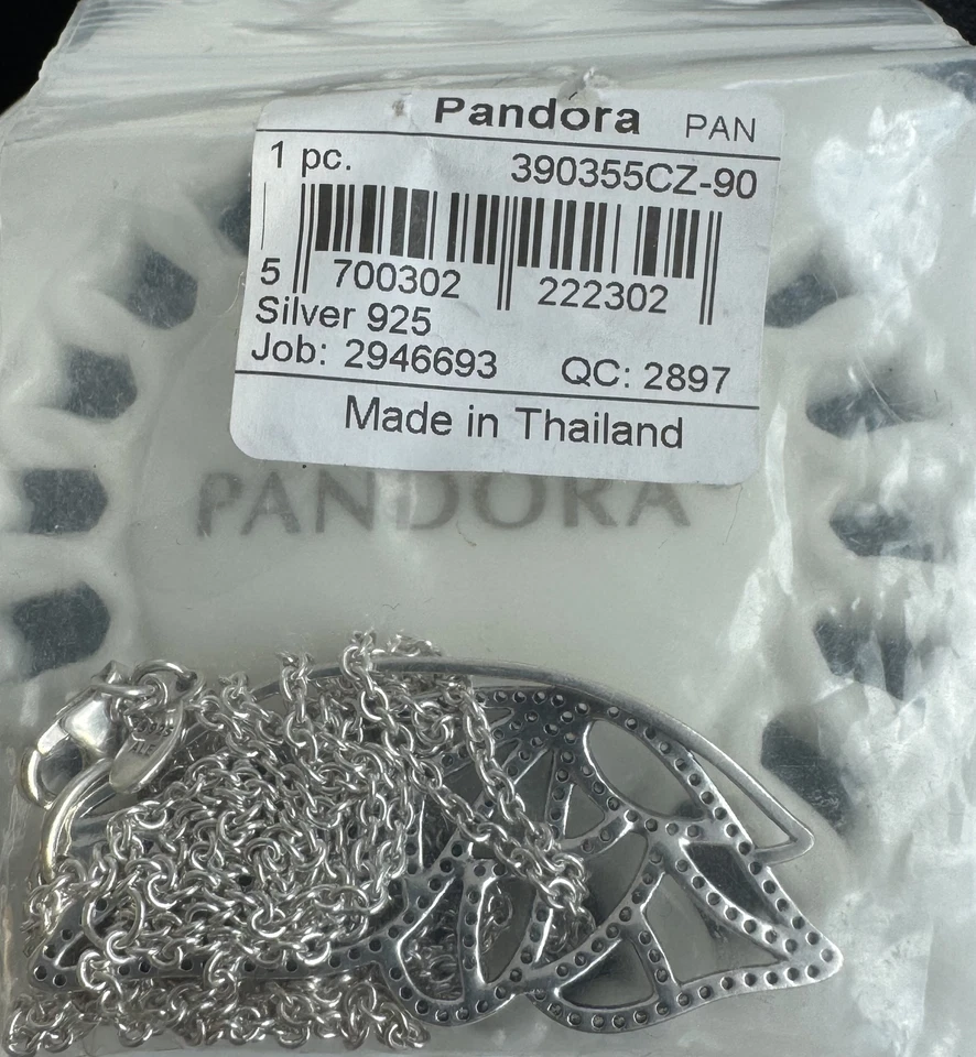 Auténtico Collar Mariposa Pandora Nuevo Principiante #390367CZ- 90 cm / 35,4 pulgadas Foto 4 de 4