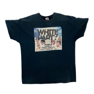 WHITE PARTY ''Plan B and Dynasty'' Pop Rap Hip Hop Musik Grafik verblasst T-Shirt XL