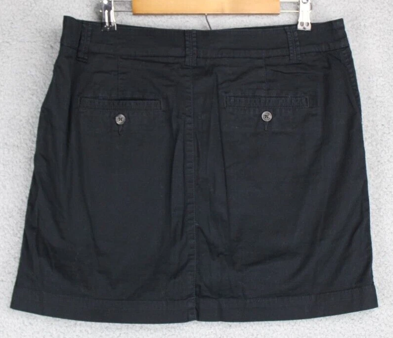 Sonoma Skort Para Mujer Talla M Negro Hasta la Rodilla Bolsillos Cremallera Botón Mezcla de Algodón Foto 2 de 4