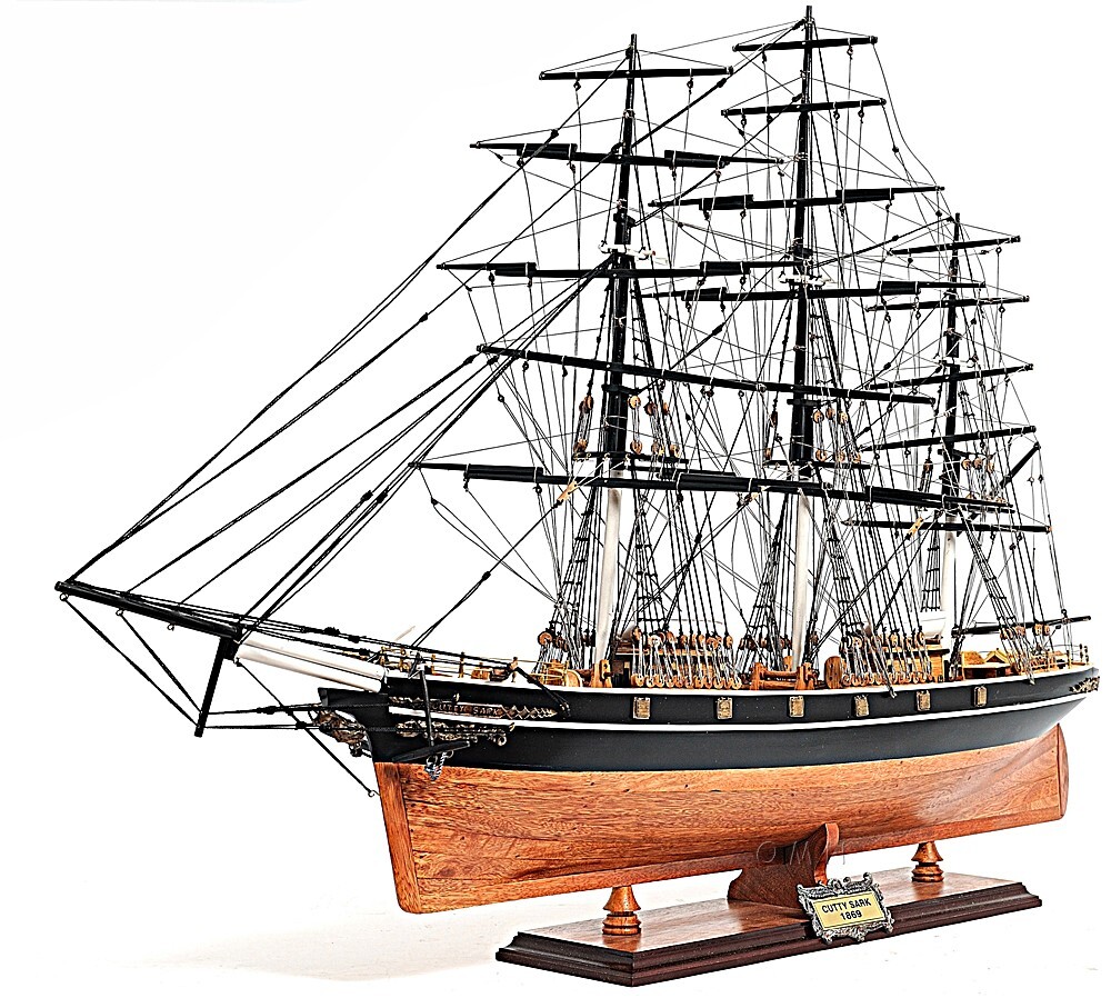 Cutty Sark NO SAILS Wooden Tall Ship Model 34