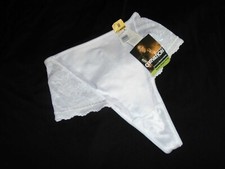 NWT White Nylon Lace Vintage Women's CURVATION Tummy Shaper Thong Panties M