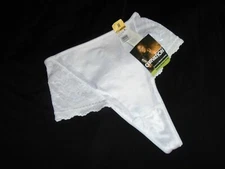 NWT White Nylon & Lace Vintage Women's CURVATION Tummy Shaper Thong Panties M