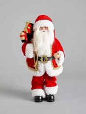 Image of Christmas Standing Santa Figure Decorative Plush Festive Statue Ornament 30 cm