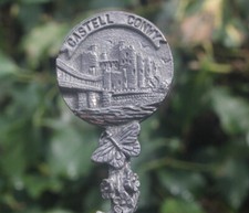 Vintage Pewter Spoon Conwy Castle Wales Welsh Collectable Ornate Gift Tea Spoon