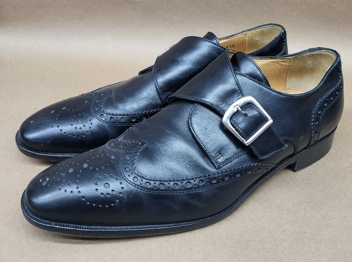 Saks Fifth Avenue Damon Mens 10.5M Black Leather Apron Toe Slip On Loafers Shoes saks fifth avenue mens shoes products for sale | eBay main image 3