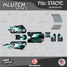 Graphics Kit for STACYC 16E Brushless Electric Bike (All Years)  Klutch-teal