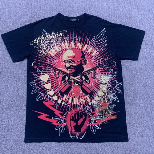 Christian Audigier TShirt XL schwarz Humanity First Handi Manifesto Ed Hardy