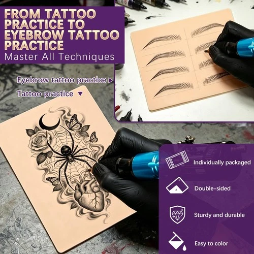 3mm Blank Fake Skin - Double Sided Tattoo Practice Skin for Artists & Beginners image 5