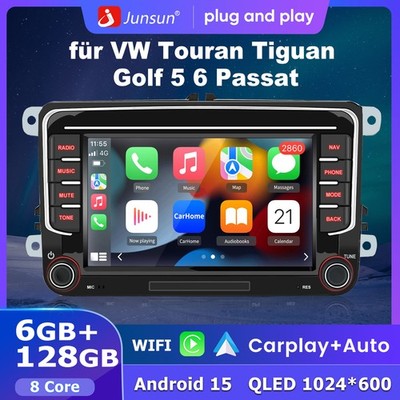 8-kern CarPlay Autoradio Android 15 Für VW GOLF 5 6 Passat Touran Tiguan GPS