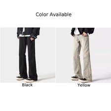 Stylish Flared Slim Straight Long Trousers for Men Ideal for Daily Use