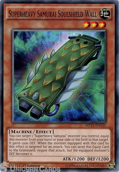 MP15-EN135 Superheavy Samurai Soulshield Wall Common 1st Edition Mint Yu-Gi-Oh!