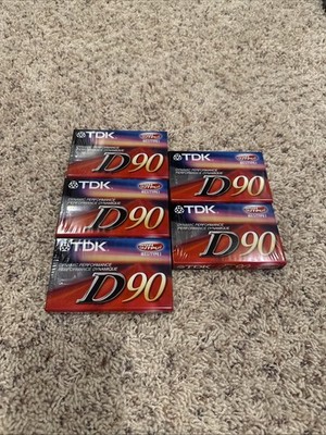 Lot Of 5 TDK D90 Type I Cassette Tapes - Brand New And Sealed