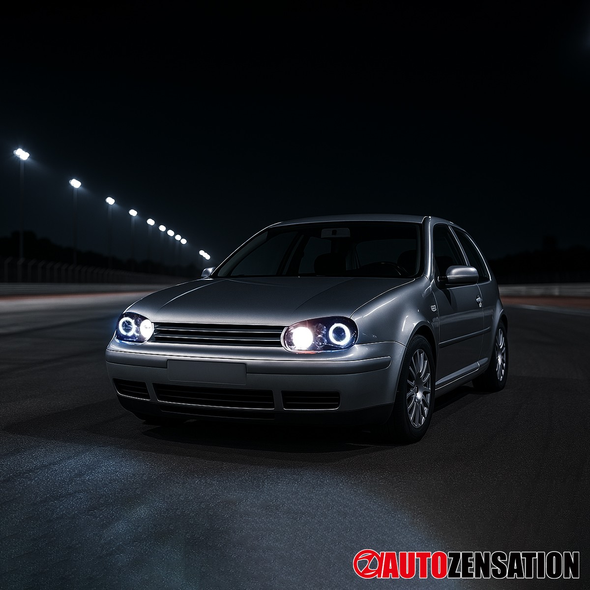 Fit 1999-2006 Volkswagen Golf MK4 GTI Black Smoke LED Halo