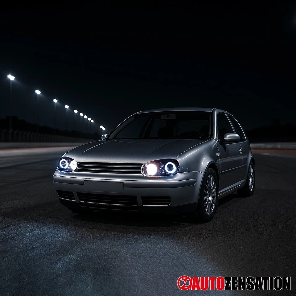 Fit 1999-2006 Volkswagen Golf MK4 GTI Black Smoke LED Halo Projector Headlights Foto 2 de 4