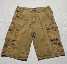 IRON CO Shorts Mens 32 Brown Relaxed Fit Cargo Canvas Pockets Casual Summer