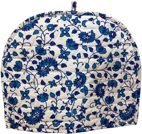 Turquoise Blue White Cotton Handmade Designs Tea Cozy Creative Tea Cosy Indian M - Picture 1 of 6