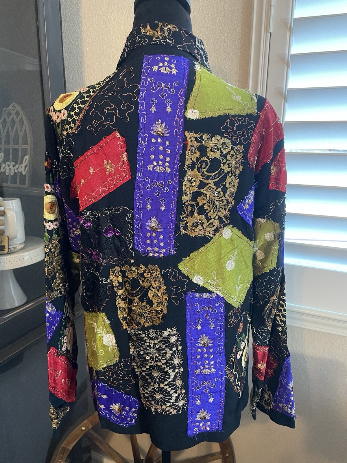 Vintage Chico’s Design Jacket Patchwork Embroider… - image 4