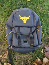 Zaino Under Armour Progetto Rock Brahma Scuola Allenamento Palestra Grigio Giallo Toro