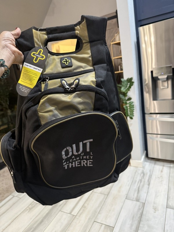 Large Imago Paul McCartney Out There Tour Backpack Black Adjustable Straps NWT