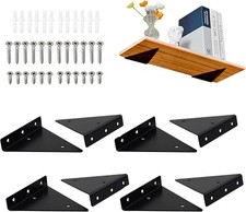 8 Pack 4 x 3 Inch Floating Shelf Brackets, Triangle Hidden Shelf Brackets