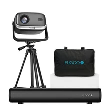 Fugoo Outdoor Projector & Soundbar Bundle with Tripod & 120" Foldable Screen