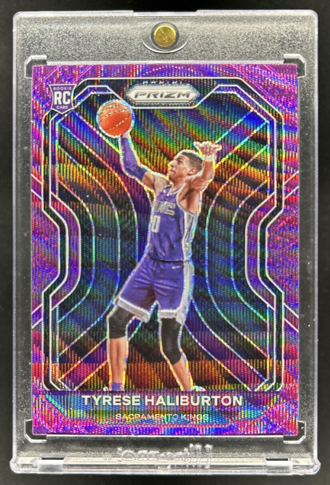 2020-21 Panini Prizm Tyrese Haliburton RC Purple Wave Prizm Rookie #262 Kings
