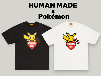 HUMAN MADE x Pokemon MADE GRAPHIC T-SHIRT RED Pikachu BLACK WHITE