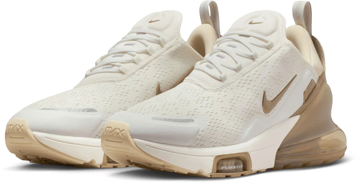 Nike Air Max 270 Premium Shoes Sail Khaki Metallic Silver 