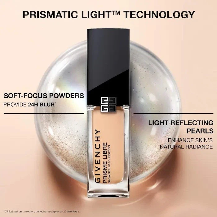 Givenchy Prisme Libre Glow Serum Liquid Foundation 3C Light Medium Cool 30ml 1oz - Image 4 of 4