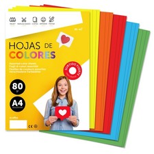 Colourful Paper A4 80g for Printers Crafts, Coloured Sheets for Kids, Creat...