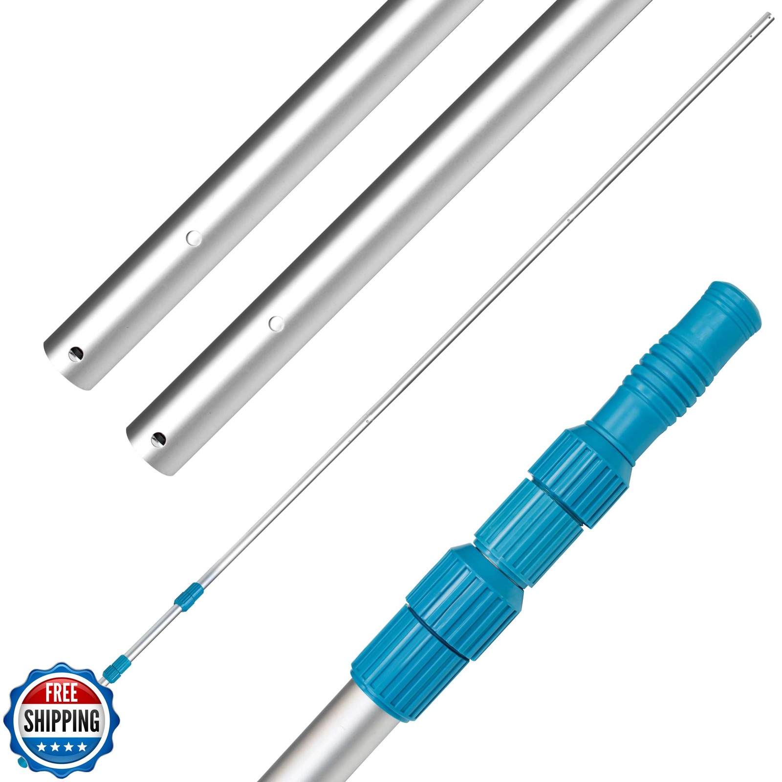 U.S. Pool Supply Telescoping Pole 15-Foot Aluminum Pool Pole Tele