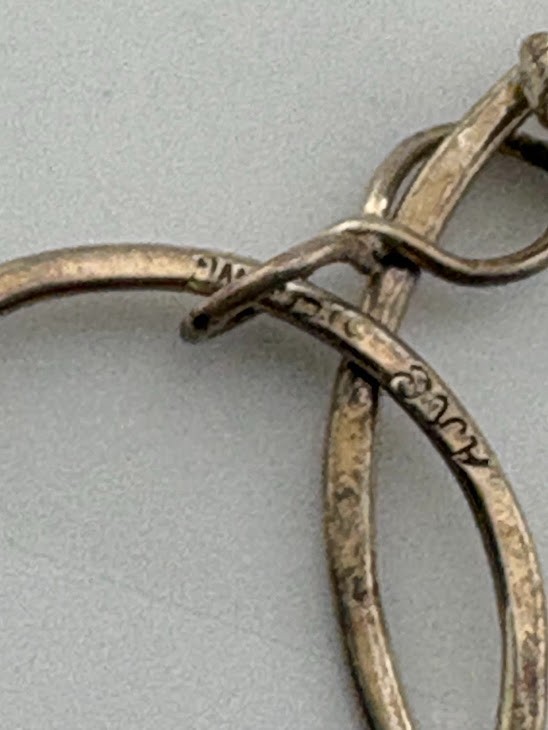 SIGNED STERLING SILVER DOUBLE CIRCLE DROP EARRING… - image 3