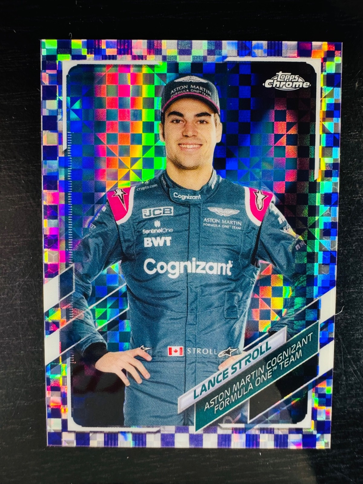 2021 Lance Stroll Purple Checker 172/199 Refractor Topps Chrome #8 F1 Formula 1