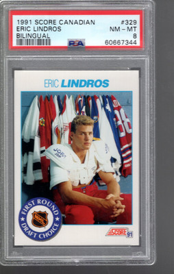 SLA384- 1991-92 Score Canadian Zweisprachig #329 Eric Lindros Draft - PSA Nmmt