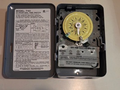 Intermatic T101 SPST 24-Hour Dial Time Switch 120/208/240 VAC 40 Amp NOS