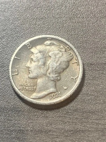 1921 Mercury Dime F-VF condition RARE low mintage